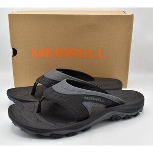 Merrell Mens Size 10 Huntington Sport Black Flip Flop Thong Sandals Shoes
